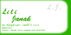 lili janak business card